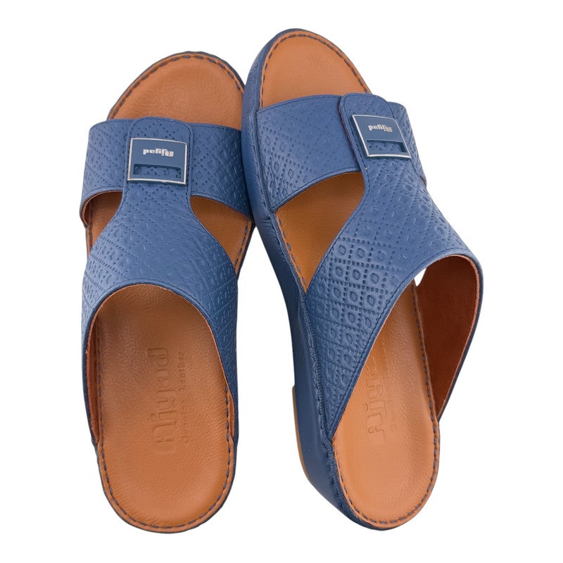 AJYAD Handmade Arabic Sandals For Men | Outdoor Mens Slippers | Everyday Flip Flops Open Toe | Arabic Genuine Shamwa Leather | New Design | Tan Footbed | Comfortable & LightWeight - Image 2